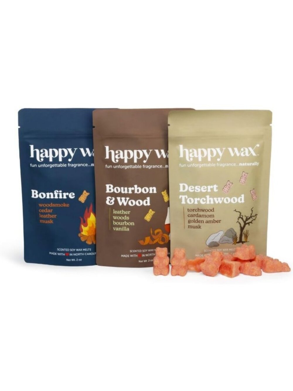 Scented Soy Wax Melts for Man Cave - 6oz Collection: Desert Torchwood, Bourbon